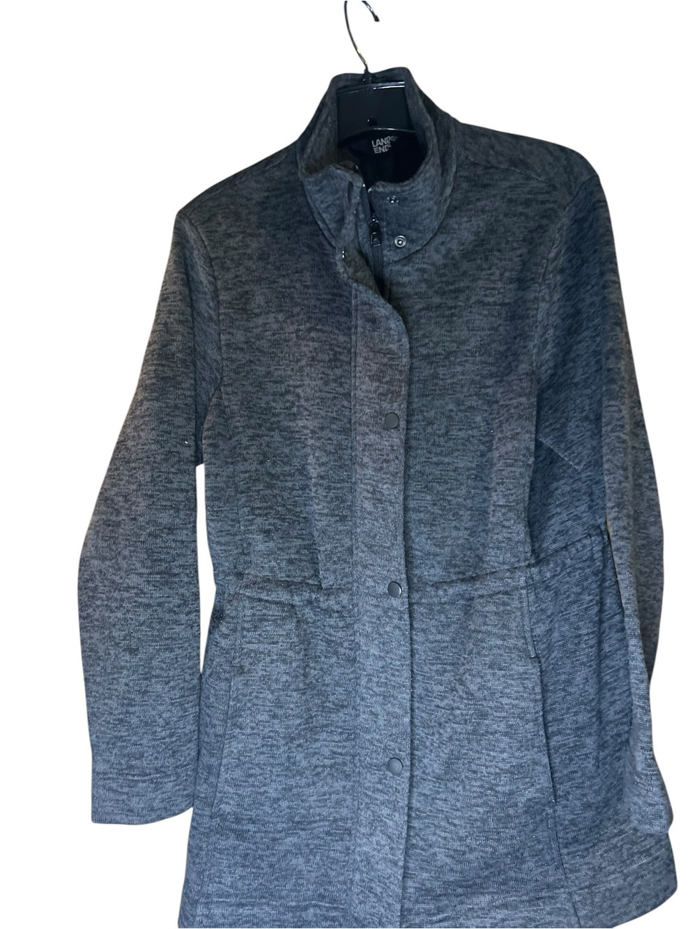 Lands’ End Women’s Medium Gray Fleece Lined Softshell Coat Jacket